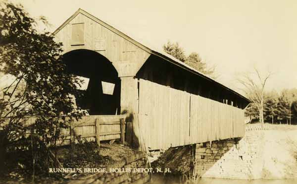 Postcard: Runnel's Bridge, Hollis Depot, New Hampshire | Railroad History