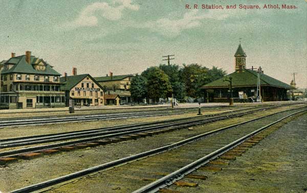 Railroad Station and Square, Athol, Massachusetts