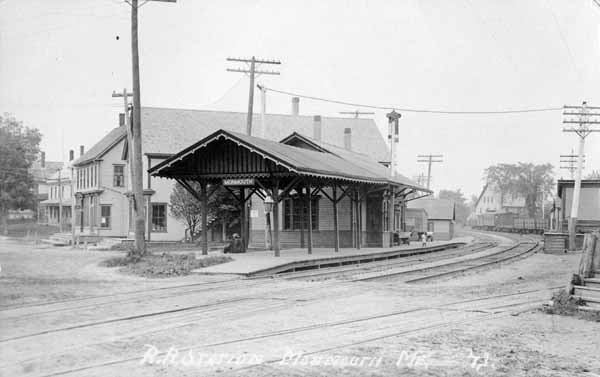 Postcard: Railroad Station, Monmouth, Maine | Railroad History