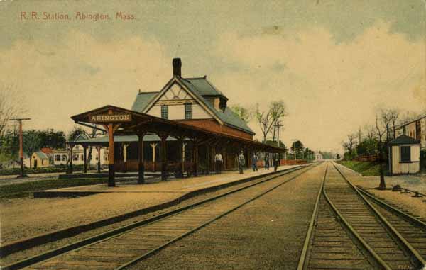 Postcard: Railroad Station, Abington, Massachusetts | Railroad History