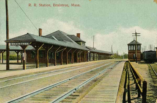 Postcard: Railroad Station, Braintree, Massachusetts | Railroad History