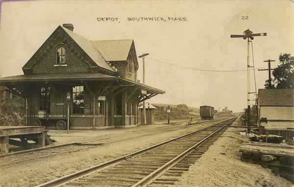 Postcard: Depot, Southwick, Massachusetts | Railroad History