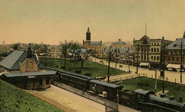 Winter Hill Railway Station and Gilman Square, Somerville, Massachusetts