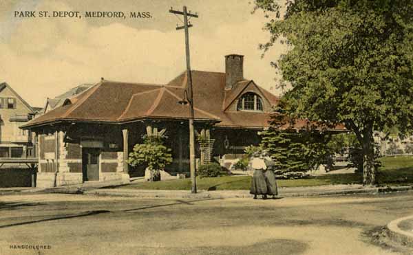 Postcard: Park Street Depot, Medford, Massachusetts | Railroad History