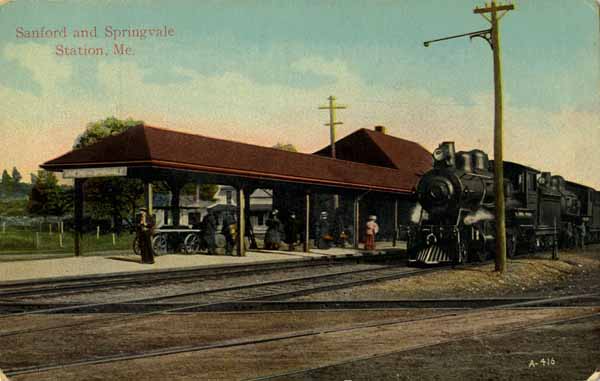 Postcard: Sanford and Springvale Station, Maine | Railroad History