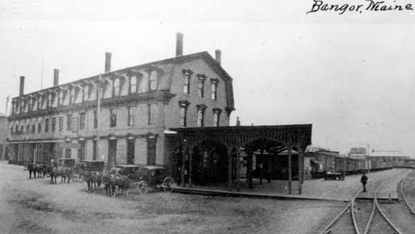 Postcard: Old Exchange Street Station, Bangor, Maine | Railroad History