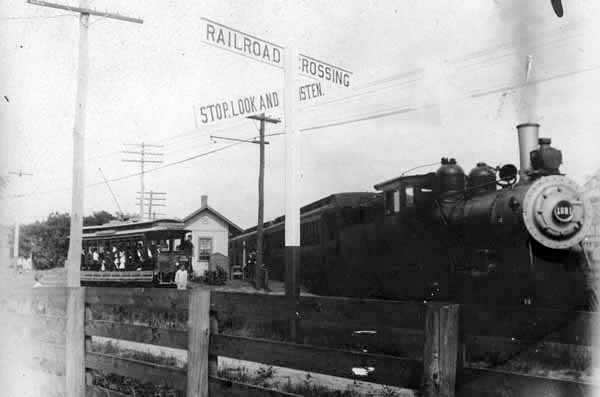 Train and trolley meet