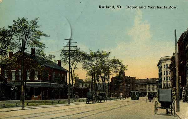Rutland, Vermont.  Depot and Merchants Row
