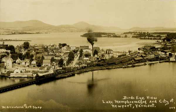 Birds Eye View, Lake Memphremagog and City of Newport, Vermont