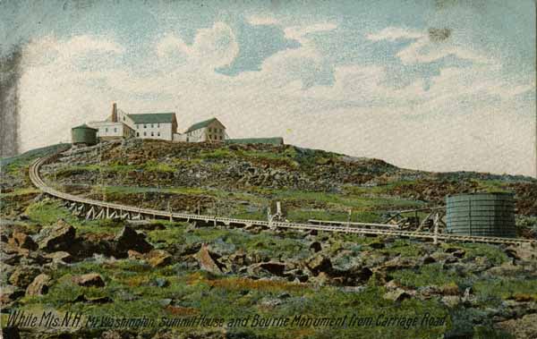 White Mountains, New Hampshire, Summit House and Bourne Monument from Carriage Road