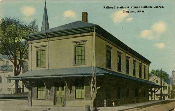 Railroad Station and Roman Catholic Church, Hingham, Massachusetts