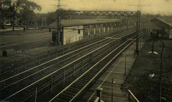 Railroad Station and Tracks at Noroton Heights, Connecticut