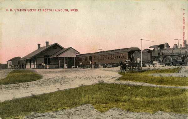 Railroad Station scene at North Falmouth, Massachusetts