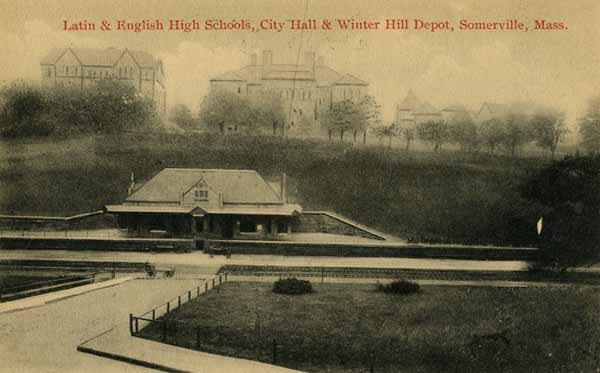 Latin and English High Schools, City Hall and Winter Hill Depot, Somerville, Massachusetts