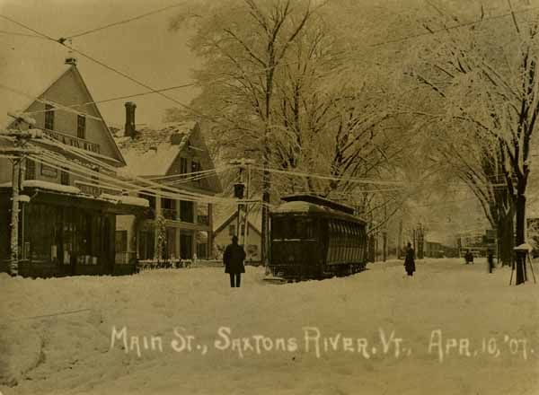 Main Street, Saxtons River, Vermont - April 10, 1907