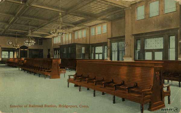 Interior of Railroad Station, Bridgeport, Connecticut