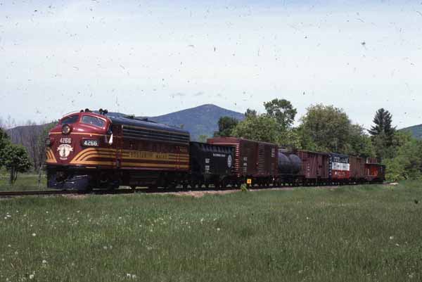 Conway Scenic Railroad freight extra with Boston & Maine Railroad #4266