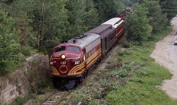 Conway Scenic Railroad with Maine Central Railroad #687 (B&M 4266) at Bartlett