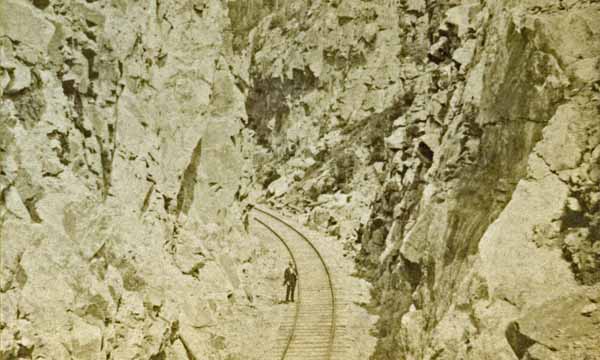 Pass of Crawford Notch (from the Ledge), Portland & Ogdensburg Railroad