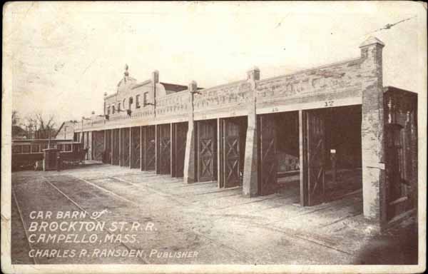 Car Barn of Brockton Street Railroad, Campello, Massachusetts