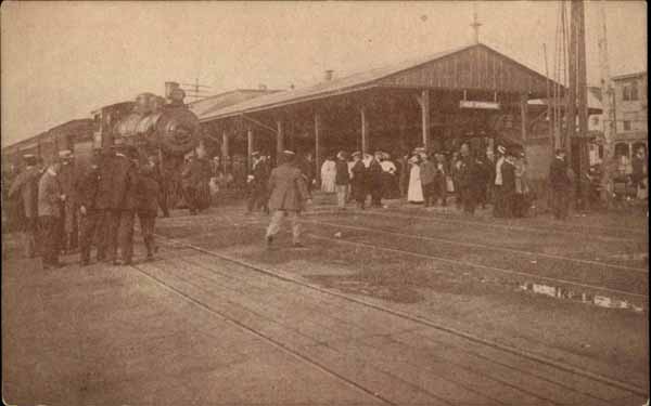 Railroad Station, Old Orchard, after Fire of August 15, 1907
